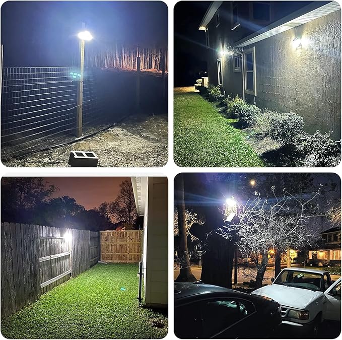 Mokot Solar Lights Outdoor, 288 LED 2800LM Motion Sensor Outdoor Light with Remote Control, 4 Heads IP65 Waterproof Solar Flood Security Lights for Outside Patio Wall - 4Pack
