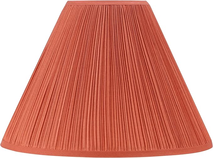 Aspen Creative 33197, Hardback Empire Transitional Spider Lamp Shade, Mushroom Pleated Carrot Faux Silk Fabric, 6" Top x 16" Bottom x 12" Slant Height