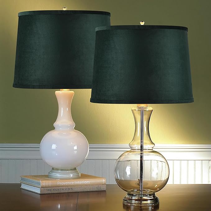 Luxurious Gold Mirror Reflection Green Drum Lamp Shade Large 1 Pack, 14 * 16 * 10 Inch (Spider), Modern Farmhouse Lamp Shades for Floor&Table Lamps Replacement Living Room,Required Assembly By GO&SO