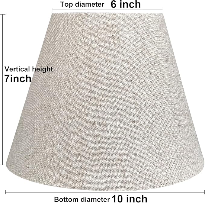 TOOTOO STAR Small Lamp Shades for Table Lamps Set of 2, Brown 6" Top X 10" Bottom X 7" High Modern,rustic style lamp shade,Handmade Lampshade in Natural Fabrics (Spider)