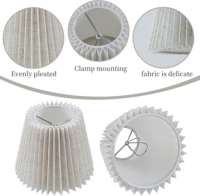 Small pleated lampshade chandelier shades set of 6. Lampshade for Wall Lamp.chandelier shades.small table lamps.For Cutting Edge bulbs.light bulb shade.chandelier light covers.4" X 5" X 6"
