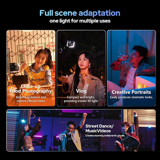 Nanlite Pico Portable LED Fill Light – Full Color RGB, Snap-On Attachment for Phone/Camera Photography, Live Streaming, Video Content Creation (Mint Blue)