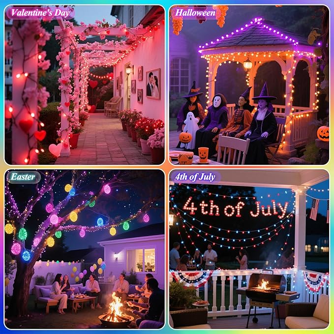 164FT Christmas Lights Outdoor, 35 Colors Changing 500 LED Easter String Lights Green Wire Remote Timer, Waterproof Twinkle Light for Indoor Outdoor Holiday Party Xmas Tree Wedding Decor