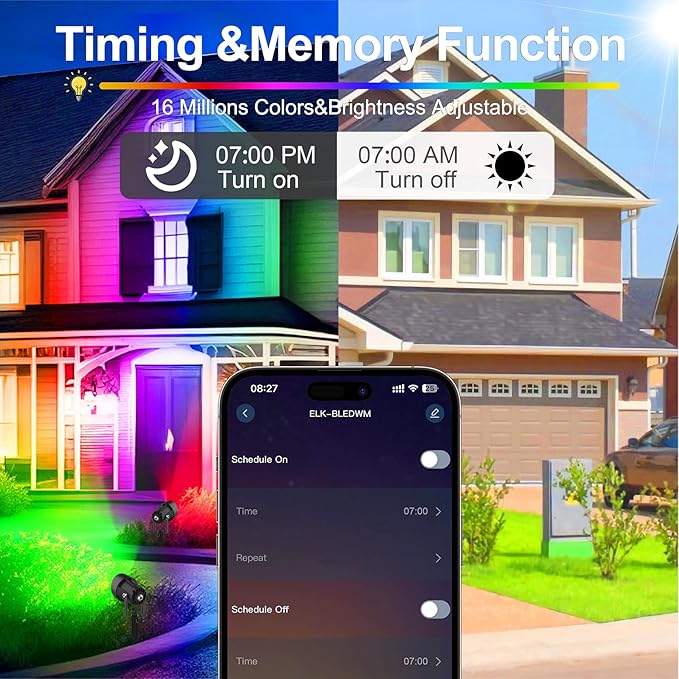 T-SUN Smart RGBW Spotlights, Indoor Uplights, Spotlights with App & Remote, Music Sync, 16M Colors, Timer, Dimmable, Waterproof Floor Spotlight for Plants Home Party Stage Decor, Set of 4