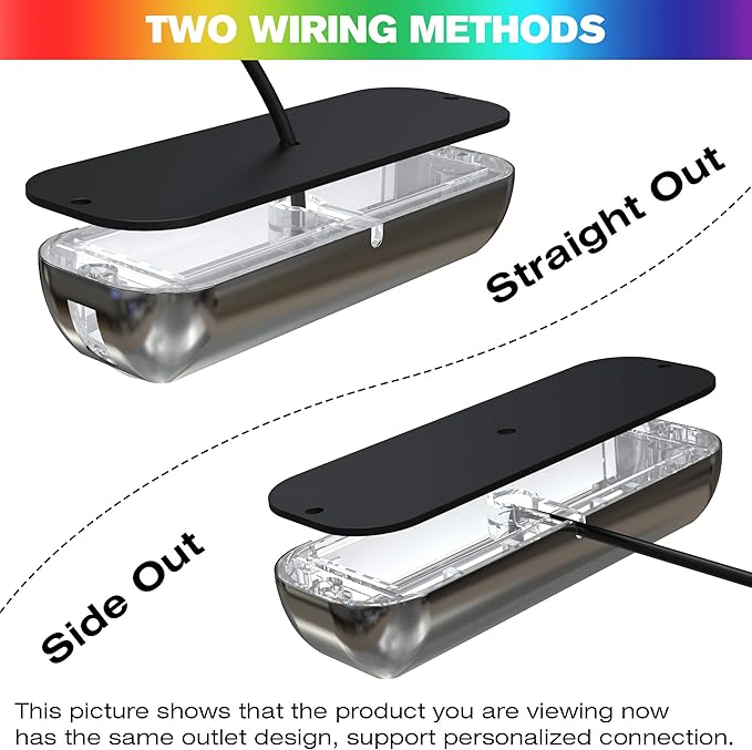 HUSUKU SOOP3 Mini 50W 27LED Waterproof Stainless Steel Transom Led Light, High-Intensity Marine Led Underwater Lights (2 pcs)