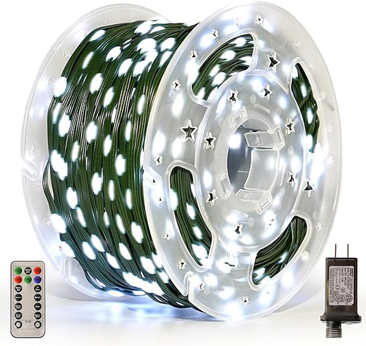 Christmas Lights 800 LED 264 FT, IP67 Waterproof Christmastree Lights with 8 Modes, Remote Control 3 Timers & Memory Function Xmas Decorations for House and Holiday (Cool White)