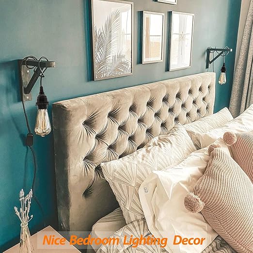 Plug in Hanging Light Kit, Industrial Pendant Lighting Fixture, E26 E27 Retro Hanging Lights with Plug in Cord, 19.69 FT Cord with On/Off Switch Hanging Lamp Fixture for Living Room Bedroom