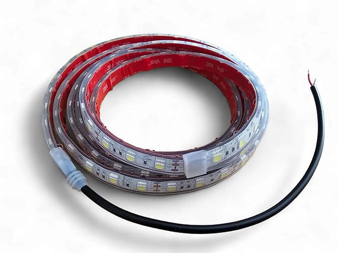 T-Toplights 6FT RED Marine Submersible LED Strip | 12V Boat Lights | IP68 Waterproof LED Tape | Under Gunnel