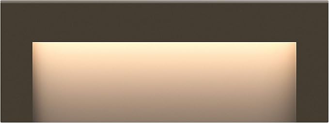 Hinkley Landscape Lighting Taper Wide Horizontal 12v Deck Sconce - Aluminum, Low Voltage, Mounts Flush to Surface, Integrated LED, Wet Rated, Modern - Bronze Finish with Etched Glass Lens
