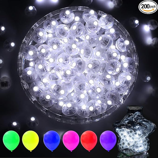 AIKEI 200pcs LED Balloon Lights,White Mini Balls Lights,Long Standby Time Easter Decor,Waterproof for Paper Lantern Easter Eggs Halloween Christmas Wedding Birthday Party Decoration