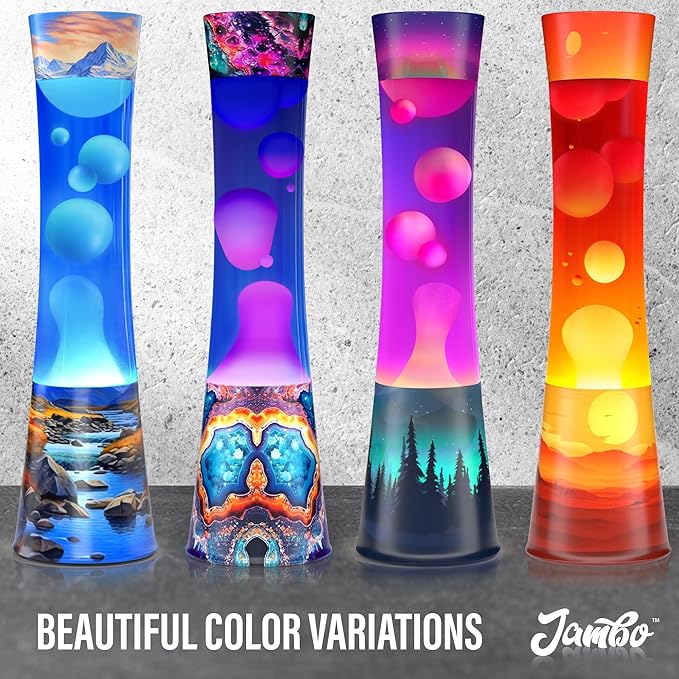 JAMBO 15.5" River Oasis Lamp, Beautiful Lamp for Living Room Office Bedroom Kitchen, Night Light Nightlight for Adults, Teens and Kids, Relaxing Liquid Motion Light, Mood Light, Home Decor