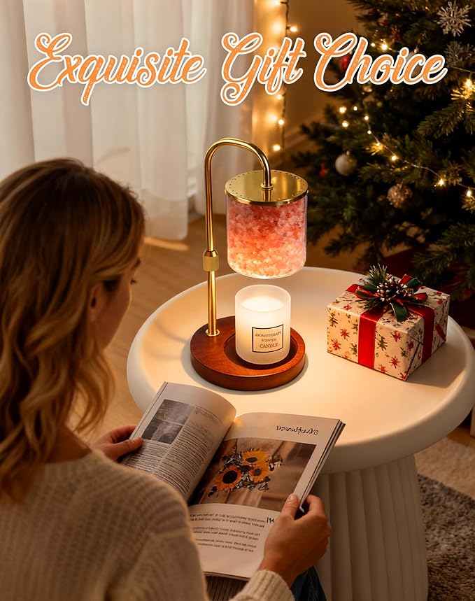 ARVIDSSON Candle Warmer Lamp with Himalayan Pink Salt, Timer & Dimmable Candle Warmer for Jar Candles, Birthday Gifts for Women Mom, House Warming Gifts, Candle Lamp Warmer for Home Decor