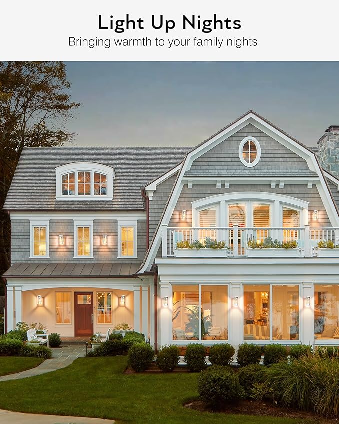 VIANIS White Outdoor Lighting Fixtures, Dusk to Dawn Outdoor Lighting, Exterior Light Fixture Wall Mount for House, Anti-Rust Aluminium Porch Lights Outdoor for Patio, Entryway