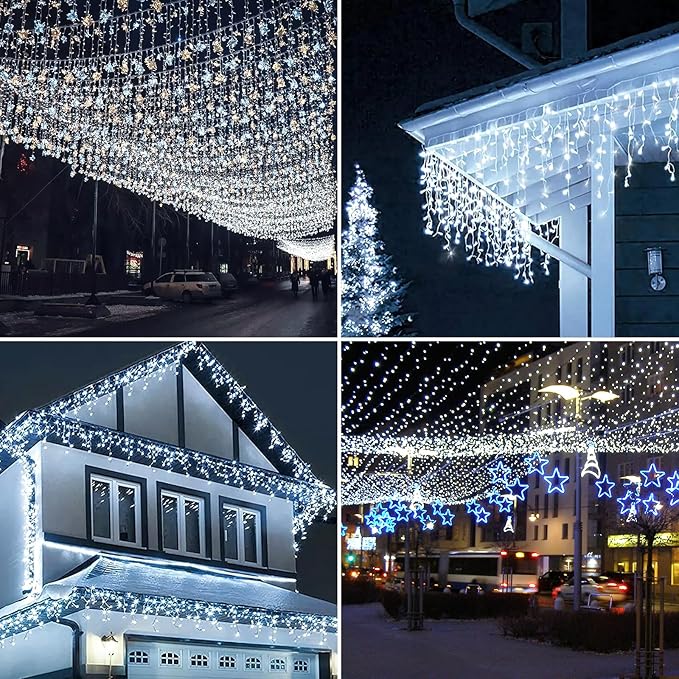 Dailyart Solar String Lights for Outside,50ft Solar Lights Outdoor Waterproof 100 Led Solar Fairy Lights 8 Lighting Mode Solar String Lights Idea for Garden,Courtyards,Trees(Cool White)