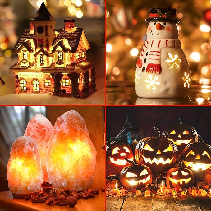 Christmas Village Lights with 5 LED Bulbs, 9ft Accessory Cord with C7 LED Light Bulbs for Halloween Pumpkin, Blow Mold, Christmas Villages Houses, Ceramic Trees, Craft Projects