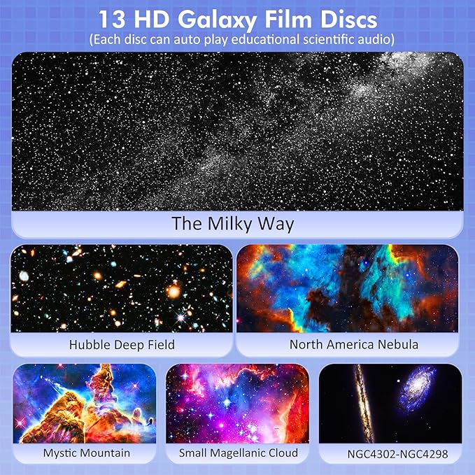 Planetarium Projector for Bedroom, Star Galaxy Light Projector with Nebula Milky Way, LED Night Light for Ceiling with Timer, Mood Lighting for Adults Kids Teens, Home Theater (Black White)
