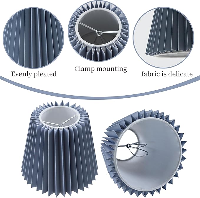 Small pleated lampshade chandelier shades set of 6. Lampshade for Wall Lamp.chandelier shades.small table lamps.For Cutting Edge bulbs.light bulb shade.chandelier light covers.4" X 5" X 6"