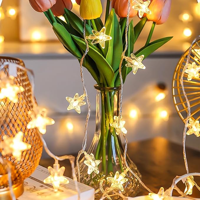 ITICdecor Christmas Lights Battery Operated Star Fairy String Lights Twinkle Lights 30 LED Christmas String Lights for Room Party Wedding Holiday Decorations
