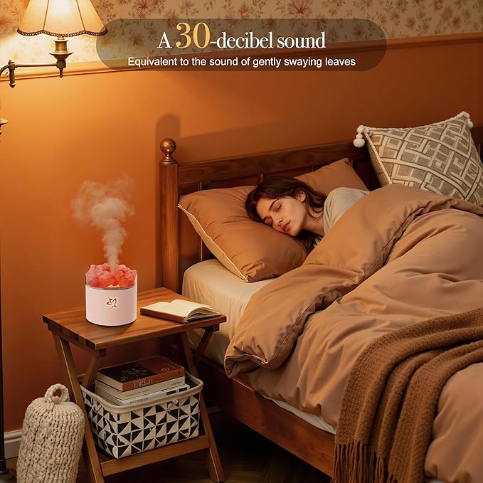 Essential Oil Diffuser - Black Himalayan Salt Lamp Diffuser for Bedroom Yoga Hotel SPA - 7 Colors LED with Peaceful Sleep - Gifts for Women Men