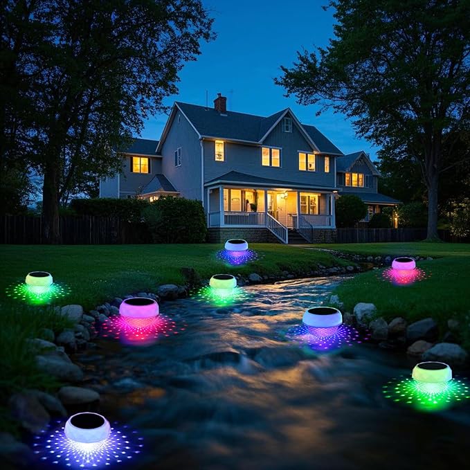 Solar Powered LED Floating Pool Light with RGB Color Changing Lights, IP68 Waterproof Pool Light with Remote Control, Remember to Press The Switch on The Solar Panel Or The Remote Won't Work