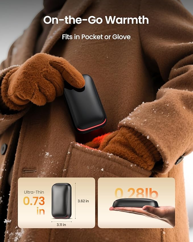Gaiatop Electric Hand Warmers Rechargeable, Magnetic Pocket Hand Warmer 2-Pack, 3s Fast Heating, Fits in Gloves, Winter Sports Hunting Accessories, Warm Day Gifts for Men Women