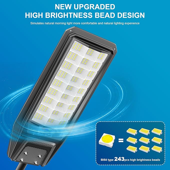 loyoele Solar Street Light Outdoor Waterproof Dusk to Dawn, 9000W Solar Parking Lot Lights Commercial Large Outdoor Flood Light Heavy Duty Solar Power with Motion Sensor for Yard Garden