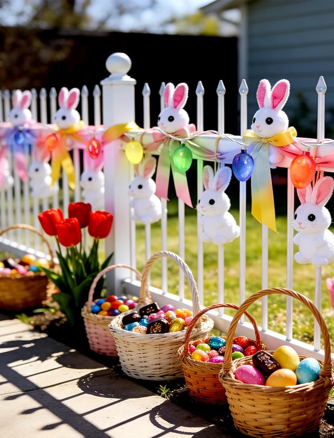 12FT Easter Egg String Lights – Pastel 3D Fairy Lights for Bedroom, Spring Decor, Mantel, Party – Warm Glow, Plug-in, Connectable
