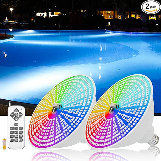 LED Pool Lights,Above Ground Pool 120V 35W RGB Color Changing Pool Light Bulb for Inground Pool,E26 Replacement Bulbs for 500W Pentair and Hayward Fixture with Remote Control-2Pack