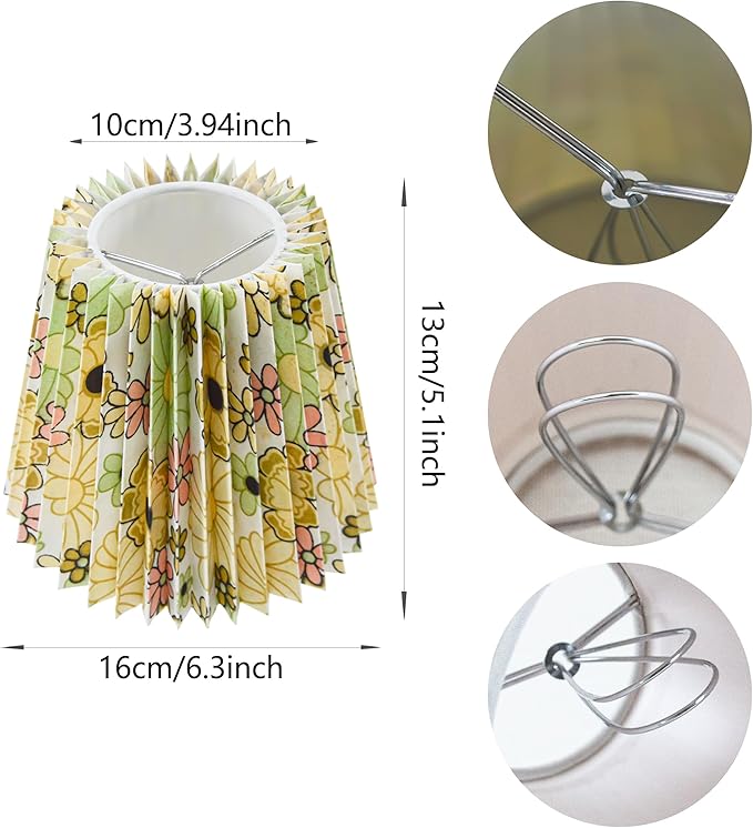 Small pleated lampshade chandelier shades set of 6. Lampshade for Wall Lamp.chandelier shades.small table lamps.For Cutting Edge bulbs.light bulb shade.chandelier light covers.4" X 5" X 6"