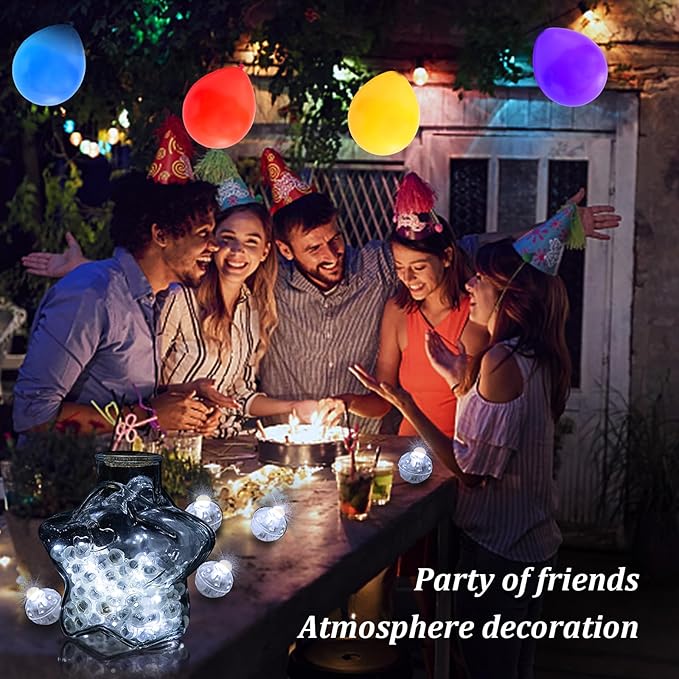 AIKEI 50pcs LED Balloon Lights,Mini Balls Lights,Long Standby Time Party Lamps,Waterproof Led Light for Paper Lantern Halloween Christmas Birthday Party Decoration White