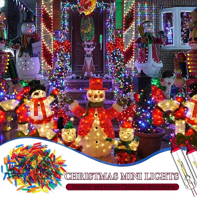 Ganeen Christmas Replacement Mini Incandescent String Light Bulbs Wire Flasher Bulbs 2.5 V 3.5 V Incandescent Flasher Bulbs, Christmas Lights Decor for Home Bedroom Xmas Tree(Vibrant Color, 496 Pcs)