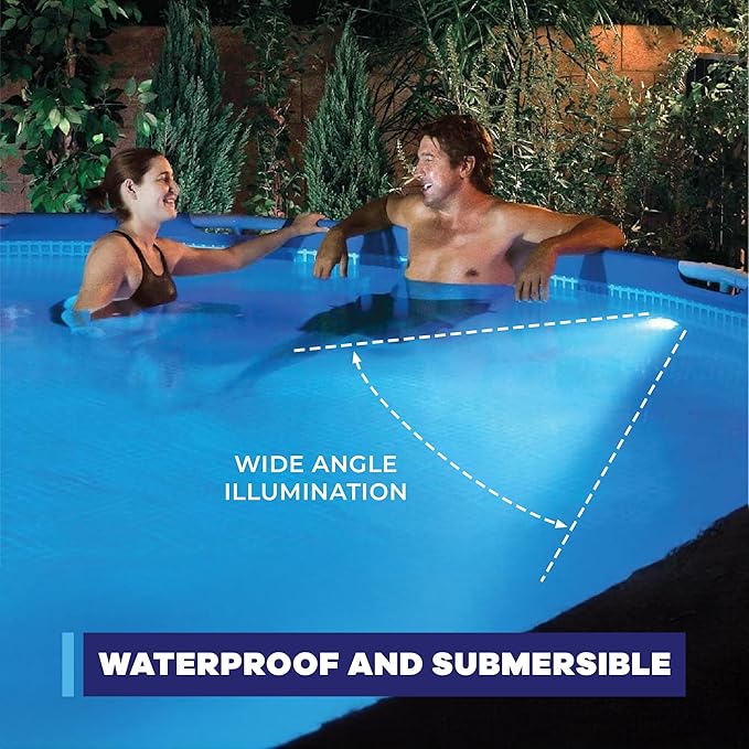 Game Pool Lights - 12 Colors 4 Modes, Easily Installable, Remote Controlled, Uses 3 AAA Batteries, for Above Ground Pools