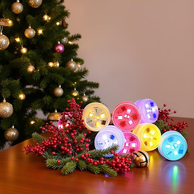 Christmas Lights Battery Operated LED Color Changing Pumpkin Light Candle Light with Remote for Party Event Pool Pond Fountains Wedding Christmas Vases Decor(10pcs)