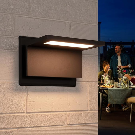 Wall Light Outdoor LED Wall Mount Lamp Black Modern Wall Mount Sconce Lantern Fixture for Porch Front Door Garden Yard Patio IP54 Waterproof 10W 680Lm 3000K