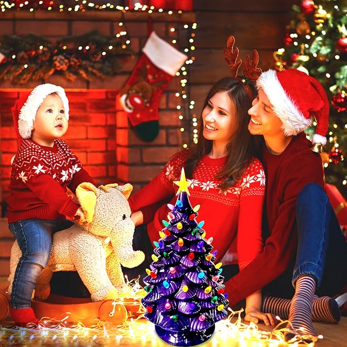 Large Replacement Light Bulbs for Big Ceramic Christmas Trees,（77 PC &3 Treetop Stars） Multicolor Pineapple Tree Pegs Accessories for Decorating 16 to 30in Ceramic Christmas Tree, etc.