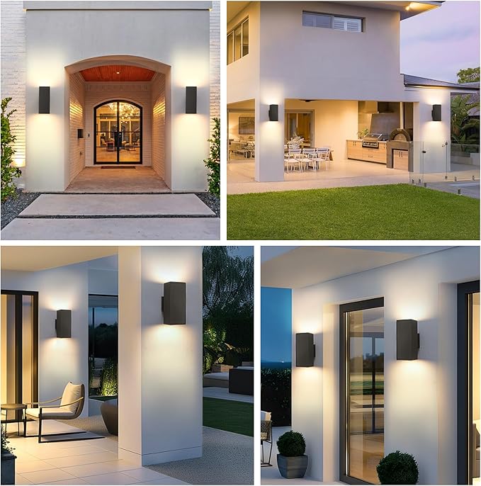 Outdoor Light Fixture Wall Mount, Exterior Lighting fixtures for Outside, Front Porch Lights, Waterproof Wall Sconce Lamp, Black Coach Lights for House, Patio, Garage, Doorway, Entryway