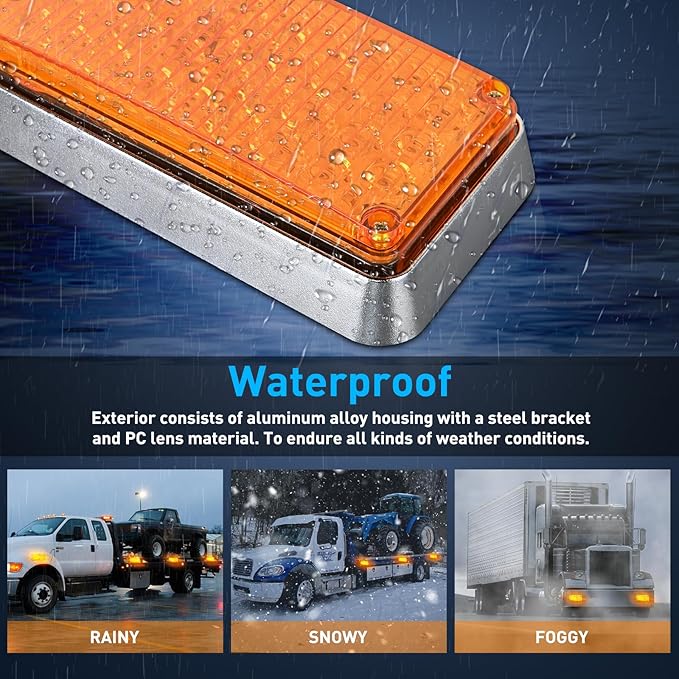 Nilight 2PCS 42LED Amber Wireless Magnetic Strobe Lights Portable Warning Hazard Light Surface Mount Waterproof 5 Patterns for 12V 24V Cars Trucks Van Off Road Vehicles ATV