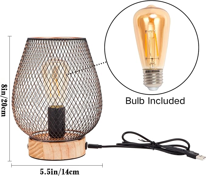 JHY DESIGN Dimmable Touch Bedside Table Lamp Metal Rechargeable Battery Powered Lamp with LED Bulb for Weddings Parties Patio Events for Indoors Outdoors(Bronze Egg, Wooden Base)