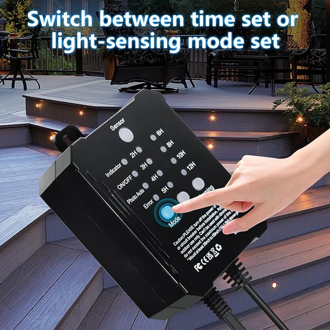 Low Voltage LED Deck Lights with Transformer Dimmable Timer and Photocell Sensor, 20-Pack Outdoor Smart Deck Lighting Kit IP67 Waterproof for Yard Stair Step Patio Garden