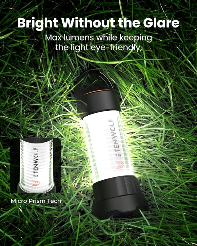 ETENWOLF 2-in-1 Mini Lantern and Flashlight,6 Modes1000LM Rechargeable Camping Light,5000mAh Super Bright Flashlight with UV,Waterproof Portable Tent Light for Camping,Emergency Light,Power Outage