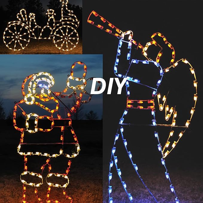 100FT C9 Light String Christmas Stringer, E17 Light Sockets 12" Spacing, C9 Stringer Set Green Outdoor String Light Strand for Wedding Patio Event Lighting Decor, Green Wire