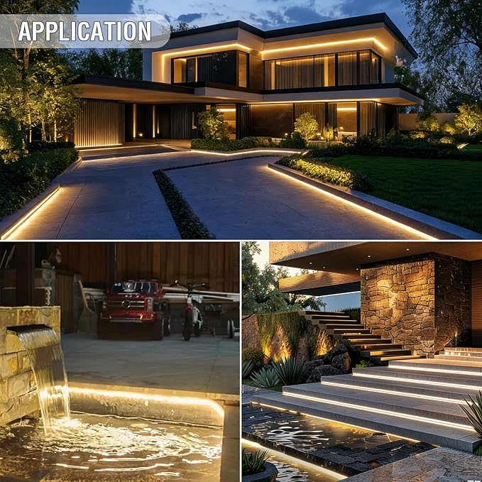 IP67 Waterproof Warm White Dimmable Dotless COB LED Strip Light with Remote & App,3000K CRI 93+16.4Ft Outdoor Flexible Cuttable Silicone Neon Rope Light for Kitchen, Bedroom, Bathroom & More