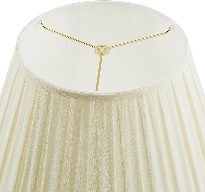 Aspen Creative 33202 Box Pleated Large Empire Spider Construction Lamp Shade, Off-White Linen Fabric, 11" Top x 18" Bottom x 12" Slant