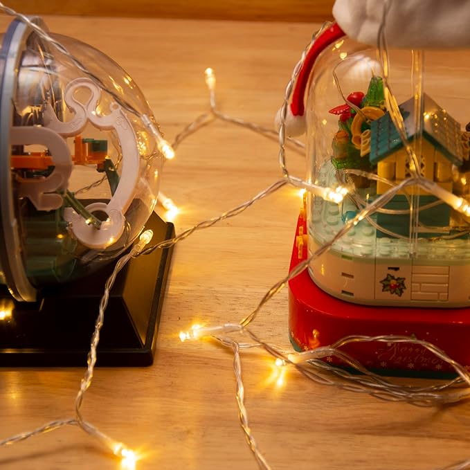 GHJ 100 LED Battery Operated Remote Control Rainproof String Fairy Lights Indoor/Outdoor for Christmas Tree Xmas Garden Party (Warm White)