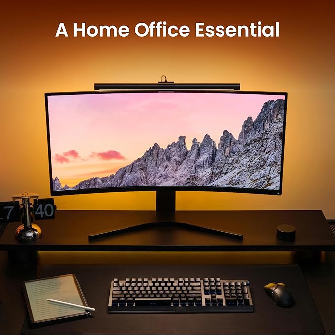 YEELIGHT Monitor Light Bar, Computer Monitor Lamp with No Glare & Eye Caring, RGB Desk Lamp Works with Alexa and Google Home, Light Bar with Adjustable Color Temperature for Home Office Space Saving