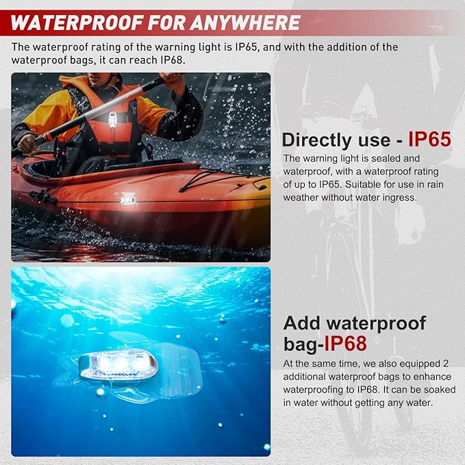 Nilight LED Safety Light 4PCS White Marine Navigation Bike Tail Lights Three Modes Waterproof Reflective Gear Clip On Flash Strobe Indicator Lamp for Night Boating Fishing Cycling Jogging