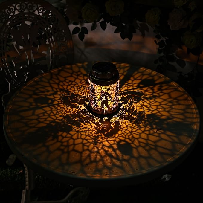 Cooo 6 Pack Valentines Day Gifts for Him Her Solar Lanterns Outdoor Waterproof Bigfoot Sasquatch Solar Pathway Lights Landscape Path for Women Mom Grandma Outdoor Table Lamps Garden Yard Decor-Gold