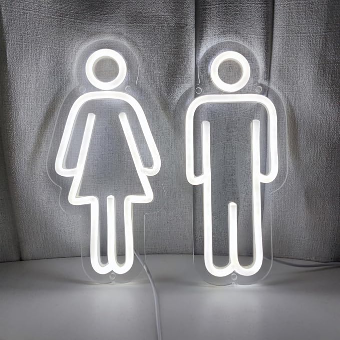 Toilets Neon Signs for Wall Decor Neon Lights for Bedroom Led Business Signs Suitable for Washroom Restroom Christmas Birthday Party Unique for Lover,25cm
