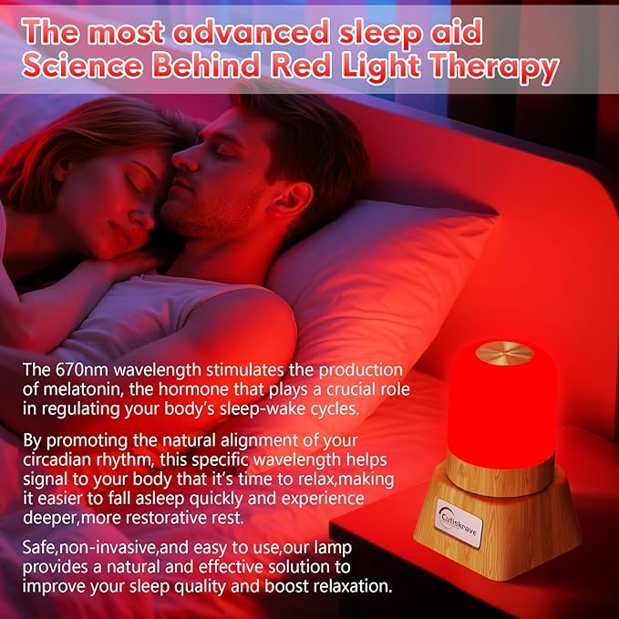 Red Light Night Light Lamp for Sleep,Red Nightlight Desk Lamp with 670nm Wavelength,Touch Remote Control Reds Light for Sleep Lamp Backed by Science,for Deep Relaxation Travel Meditation and Yoga
