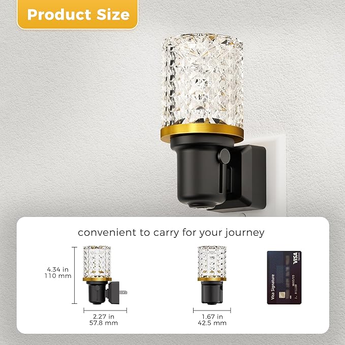 L LOHAS LED Night Light, 2 Pack Dimmable Night Lights Plug into Wall, Automatic Night Lights Plug in with Auto Light Sensor,Adjustable Brightness Amber LED Night Light, for Bedroom Hallway Home Decor